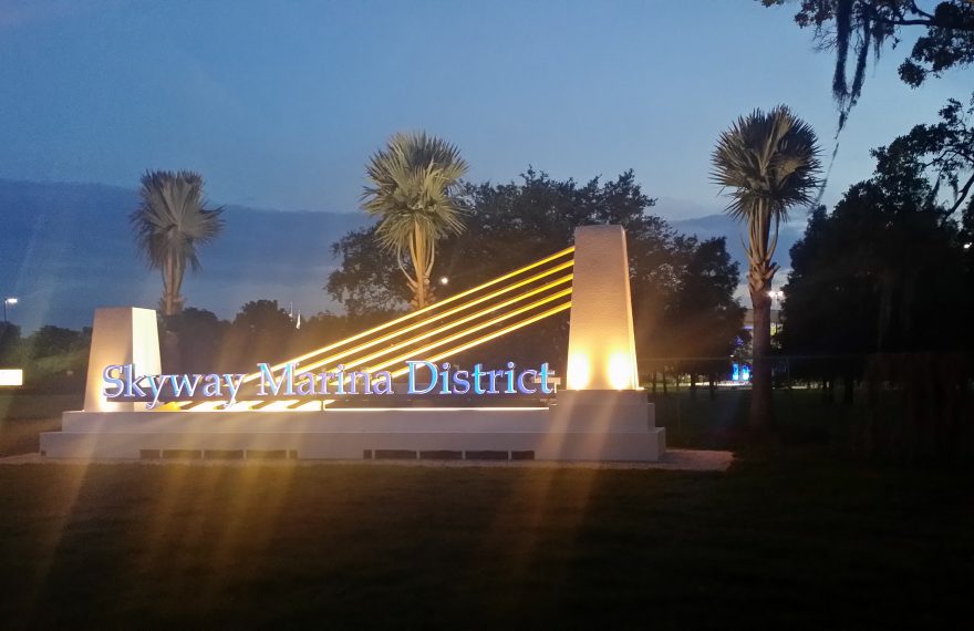 Skyway Marina District Sign
